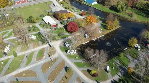 Aerial of a campground Stock Footage 291323799