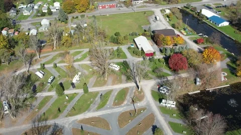 Aerial of a campground Stock Footage 291323969