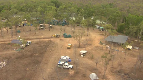 Aerial Of A Camping Site Stockbeeldmateriaal 34800326