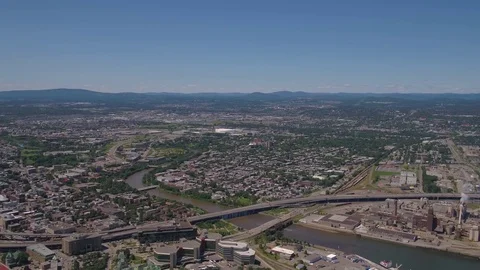 Aerial Canada Quebec City July 2017 Sunny Day 4K Inspire 2 Stock Footage
