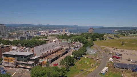 Aerial Canada Quebec City July 2017 Sunny Day 4K Inspire 2 Stock Footage