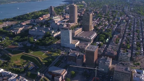 Aerial Canada Quebec City July 2017 Sunny Day 4K Inspire 2 Stock Footage