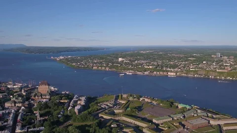 Aerial Canada Quebec City July 2017 Sunny Day 4K Inspire 2 Stock Footage