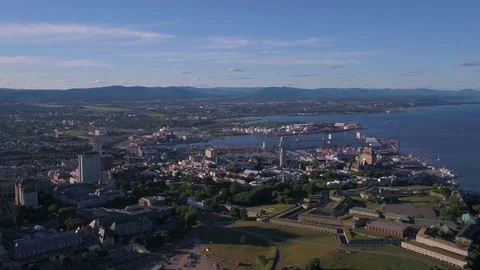 Aerial Canada Quebec City July 2017 Sunny Day 4K Inspire 2 Stock Footage