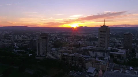 Aerial Canada Quebec City July 2017 Sunset 4K Inspire 2 Stock Footage