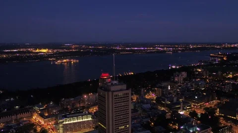 Aerial Canada Quebec City July 2017 Night 4K Inspire 2 Stock Footage