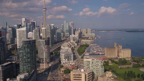 Aerial Canada Toronto July 2017 Sunny Day 4K Inspire 2 Stock Footage