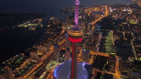 Aerial Canada Toronto July 2017 Night 4K Inspire 2 Stock Footage