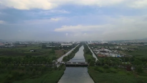 Aerial canal bridge Video stock 198088127