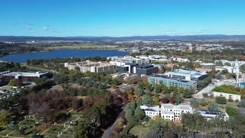 Aerial canberra cityscape Vidéo 334906438