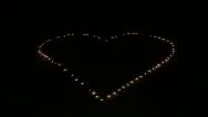 Aerial - Candle Lights In The Shape Of Heart Stock Footage