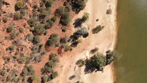Aerial of a canyon with a river Stock Footage 102126937