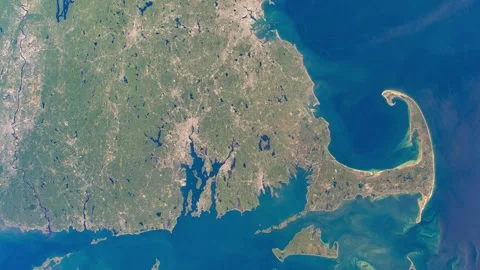 Aerial of the  Cape Cod peninsula in Massachusetts 動画素材 336741725