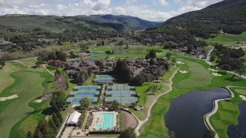 Aerial Of Carmel Valley Ranch Golf Course Stock Footage 235565080