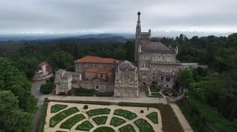 Aerial castle bussaco Stock Footage 59909652