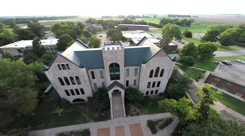 Aerial of Castle pull back up high Stockbeeldmateriaal 41530754