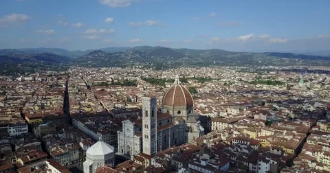 Aerial Cathedral of Florence Stock Footage 77589787