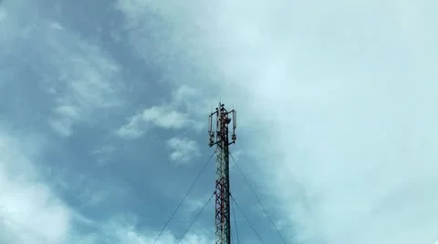 The aerial for cellular communication and the Internet, zoom in Stock Footage 10587607