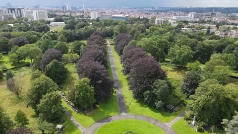 Aerial cemetary view Stock Footage 158695076