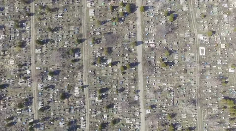 Aerial: cemetery Video stock 61887610