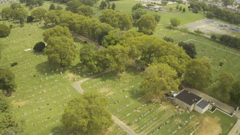 Aerial of cemetery Stock Footage 252151888