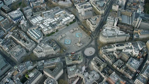 Aerial charitable organization helping during Coronavirus lockdown London Stock Footage 141282498