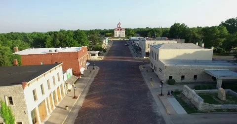 Aerial Chase County Courthouse 4k Stock Footage