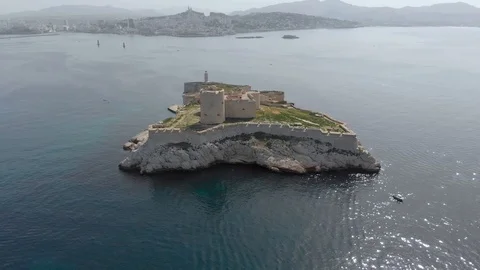 Aerial of Château d'If. Stock Footage 93957349