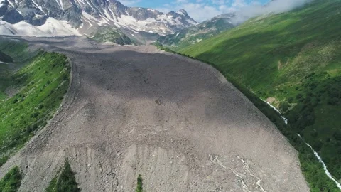 Aerial of Cheget mountain, North Caucasus. Picturesque snow capped peaks of Video stock 201255461