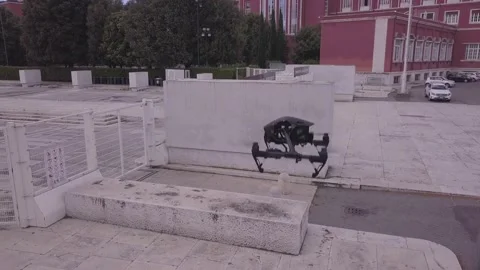 AERIAL Cinema Drone getting ready for shooting Stock Footage 133464321