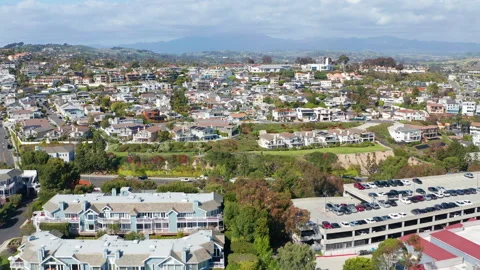 Aerial cinematic drone view of Dana Point Orange County California oceanside 13 Stock Footage 306493473