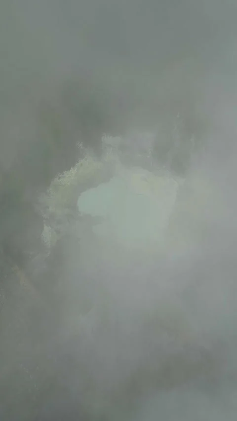 Aerial Cinematic Flight Over Mount Mahawu Turquoise Crater Lake Видео 339872585