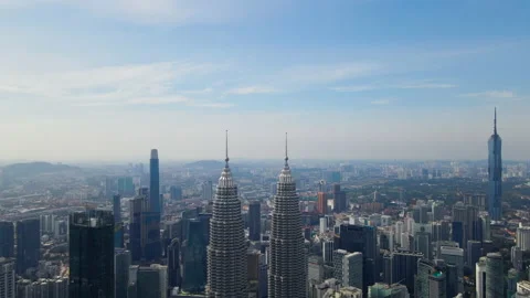 Aerial cinematic of Kuala Lumpur capital city centre Stock Footage 170664341