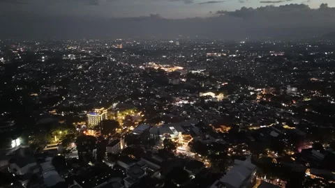 Aerial of the city of Bandun in Java Island, Indonesia Stock Footage 310405202
