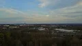 Aerial city Braunschweig overview buildings and highway 4k or 4k+ Resolution