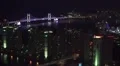 Aerial of The City Of Busan And Gwangan Suspension Bridge At Night HD HD Footage