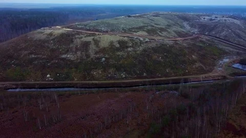 Aerial City Garbage Dump Video stock 143356014