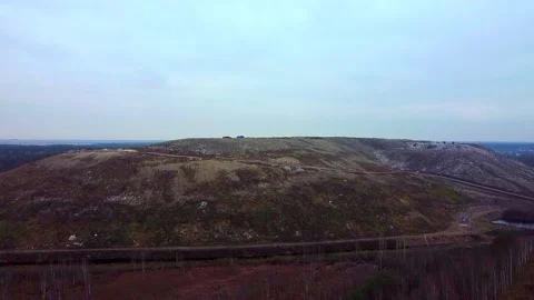 Aerial City Trash Garbage Dump Video stock 143355805