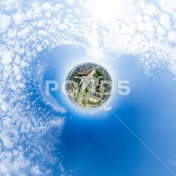 Aerial city view with crossroads and roads, houses buildings. Copter shot Stock Photos