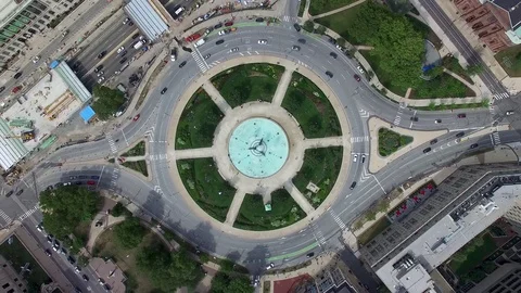 Aerial City View Stock Footage