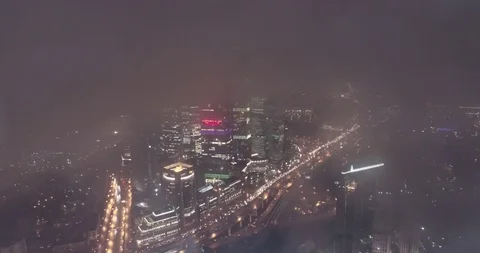 Aerial City View at Night Stock Footage 88680452