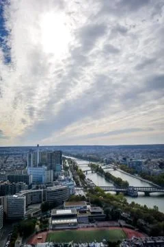 Aerial city view of Paris from Eiffel Tower, France Fotos de archivo