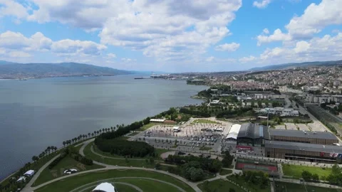 Aerial cityscape Izmit Stock Footage 198368353