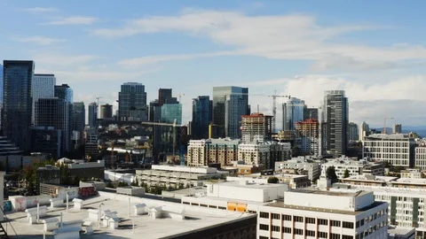 Aerial cityscape of Seattle Stock Footage 126253917