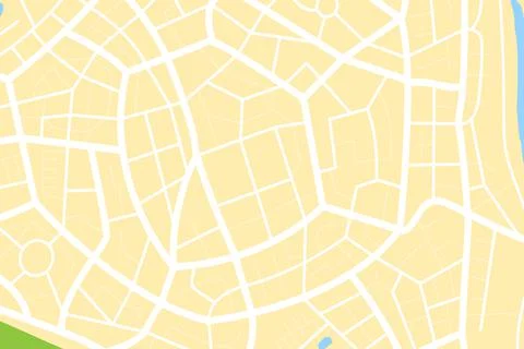 Aerial clean top view of the city map with street and river Ilustração Stock