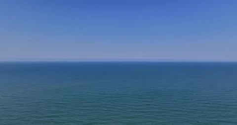 Aerial - Clear skies over the Pacific Ocean, Japan Sea, Niigata, moving forward Stock Footage 306554553