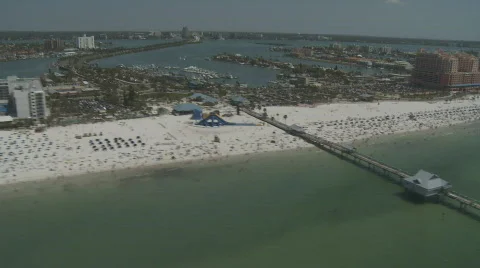 Aerial Clearwater Beach Spring Break Video stock 705953