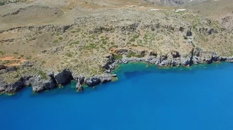 Aerial cliffs and ocean Stock Footage 64317156