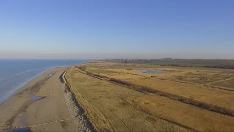 Aerial climbing with dunes view Video stock 76912173