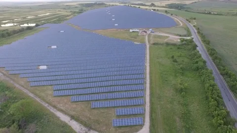 Aerial clip with voltage panels Stock Footage 100110912